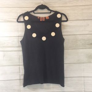 Grey ToryBurch Sleeveless Cashmere Sweater Tank •L